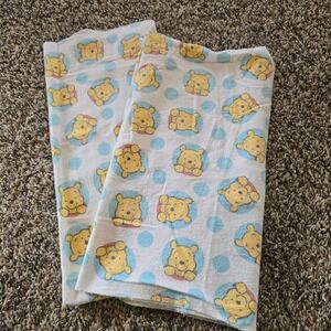 Disney Winnie the Pooh Receiving Blankets Unisex OS Blue White 2PK Polka Dot